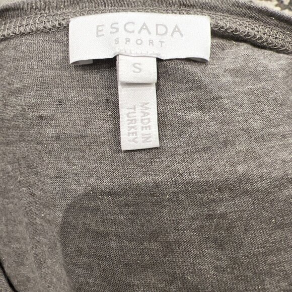 Gray Draped Short Sleeve Top With Ruching & Tie Details On Shoulder & Hem - Picture 10 of 12